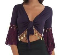 Purple Women ¾ Flare Sleeve