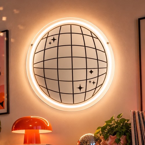 Disco ball mirror led neon - disco,