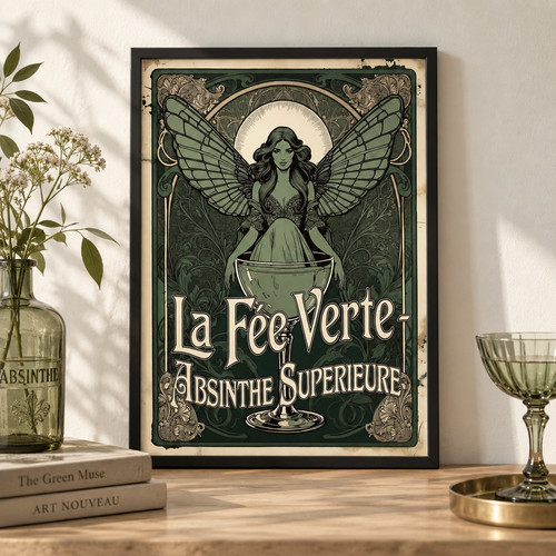 Art nouveau absinthe fairy - absinthe,