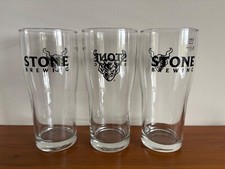 STONE Brewing Company Beer Glass Pint 20oz Man Cave Home Bar QTY 6 SIX SQHM