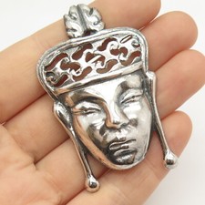 925 Sterling Silver Vintage South Africa Maasai Woman Pin Brooch