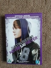 NEVER SAY NEVER DVD ,JUSTIN BIEBER,  FREEPOST