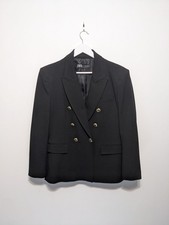Zara Classic Black Double Breasted Blazer Jacket Size XL