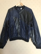 DEXTER WONG X PEOPLES MARKET NAVY/BLACK COLOUR BLOCK NYLON JACKET (SIZE S)