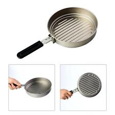 Titanium Fry Pan with Folding Handle Non-Stick Grill 1100ml Frying Pan for