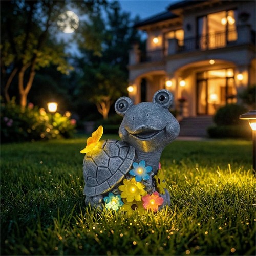 Solar snail turtle statue - turtle,