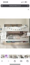 1x Parisot White Biblio Bunk Bed with Steps & Drawer with mattresses
