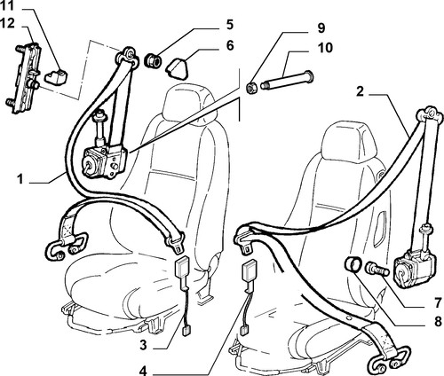 Alfa romeo 147 seat - seat, belt