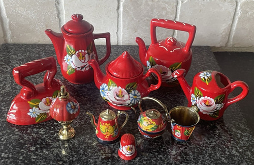 Canal ware red floral - ware,