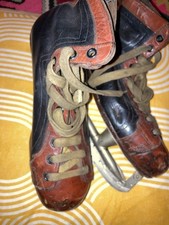 Vintage Pair Genuine Leather Bauer Ice Hockey Skates Made in Canada Skating Boot