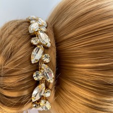 RHINESTONE BALLET BUN WRAP - GOLD+SILVER,CHOICE OF RIBBON.  DANCE & WEDDING HAIR