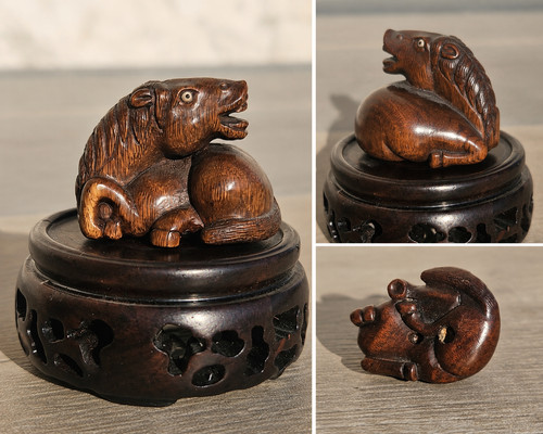 Japanese wood netsuke - wood,