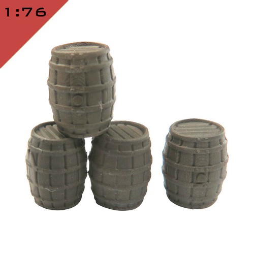 10x printed oak barrel - 3d,