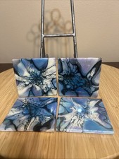 Set Of 4 Hand Painted Tile