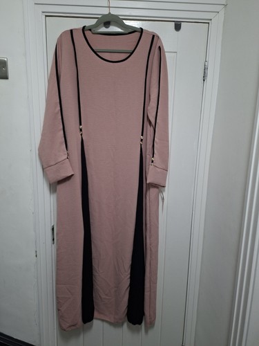 Pink black abaya dress 56 - pink,
