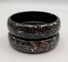 2 x Vintage Black Gold Silver