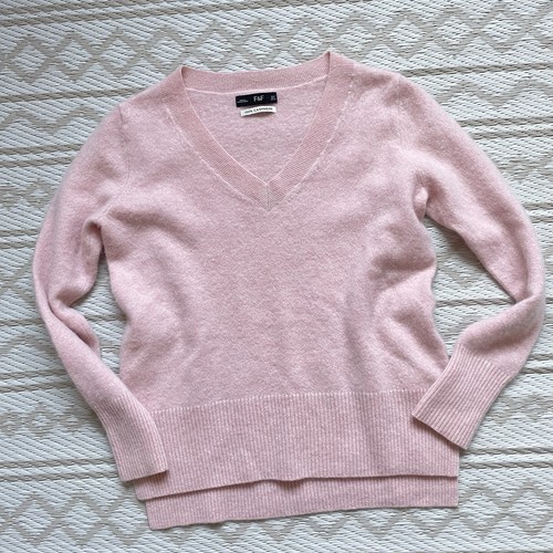 100 cashmere pink - pink, v-neck