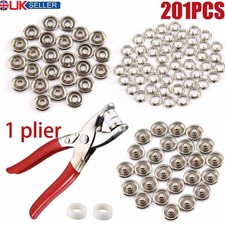201Pcs 9.5mm PRYM Studs Snap Popper Prong with Plier Ring Press Fasteners Tool