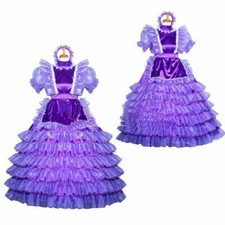 Sissy Maid Purple Satin