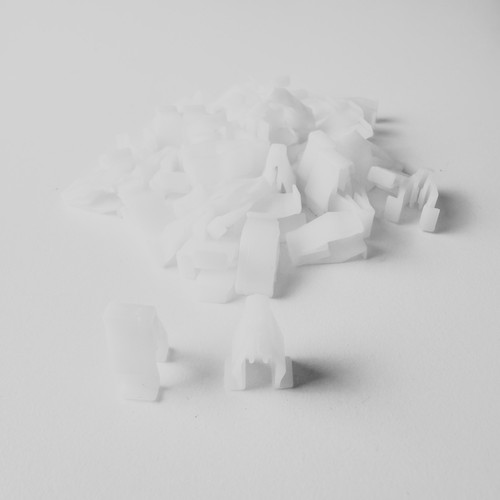 25x white plastic panel clip - 25x,