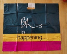 Large BHS Plastic Carrier Bag, British Home Stores, Vintage, Film Theatre Prop