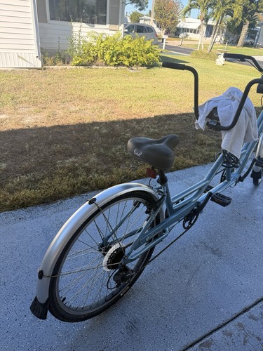 Tandem bicycle silver color - tandem,