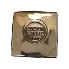 Vintage LUCKY STRIKE CIGARETTE CASE It's Toasted Silver Metal