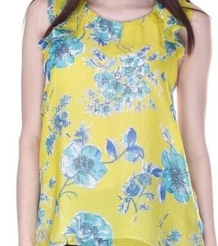 Zara basic ruffle top yellow - zara,