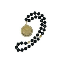 Gold round pendant - gold,