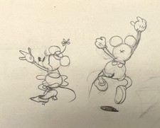 Mickey and Minnie Production Drawing Walt Disney Camping Out 1934 Cel Original
