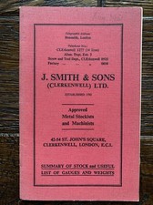 J Smith & Sons Clerkenwell Ltd Stock Gauges Weights Metal Stockists Machinists