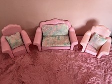 Barbie Sweet Roses Living Pretty Vintage Mattel Sofa Arm Chair Cushions