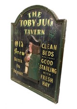 Vintage Advertising - Large Wooden Pub Toby Jug Tavern Wall Hanging Sign c.1950