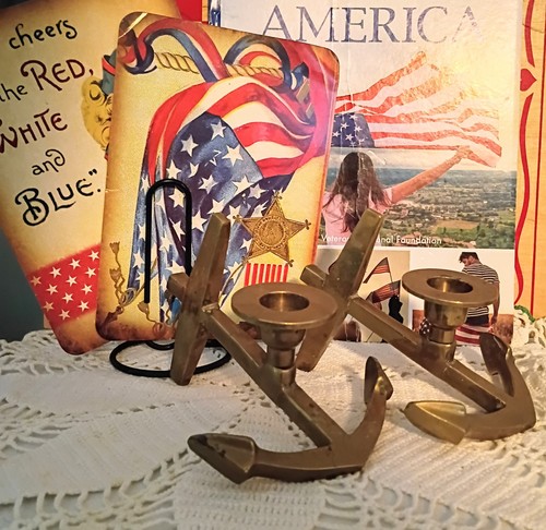 Vintage solid brass ships - brass,