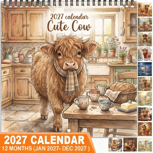Highland cow calendar - cow,