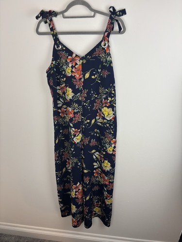 Primark navy floral jumpsuit