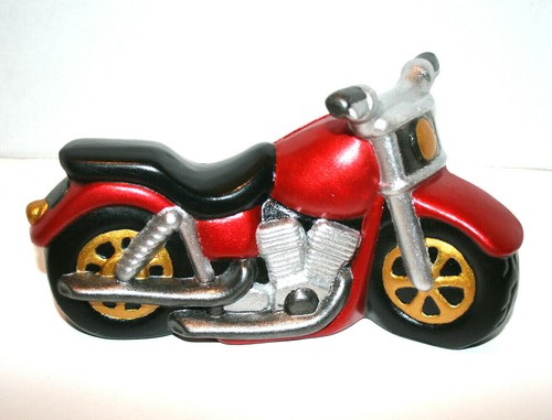 Small ceramic motorcycle coin - small,
