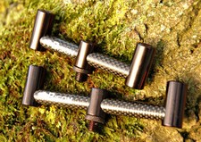 SET OF 2 BLACK MICRO ULTRALITE ALUMINIUM & CARBON FIBRE BUZZ BARS 4" AND 5"