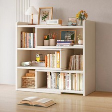 Wooden Shelf Bookcase Shelving 4 Tier Display Storage Unit Stand Stretchable
