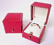 Antique Style Red Leatherette Ring Box-Push Button-Jewellery Gift Box-JV6