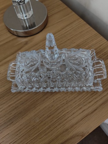 Stunning crystal butter dish - crystal,