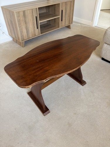 Vintage coffee table trestle - table,