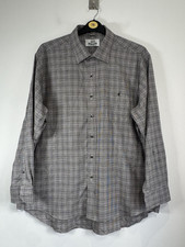 Van Heusen 417 Shirt Men Size 18" 34/35 Grey Glen Plaid Button Up Retro VTG