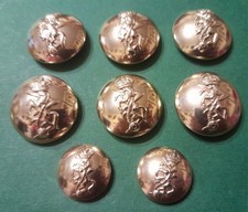 R.E.M.E  BRASS BUTTONS.  6 LARGE & 2 SMALL. MEASURING 24mm  & 19mm. 1942/47. 