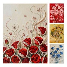 Bead Art 30x40cm Flower Relief