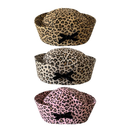 Leopard sailor hat beret - hat,