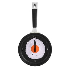 Frying Pan Clock with Fried Egg - Novelty Hanging Kitchen Cafe Wall Clock6895