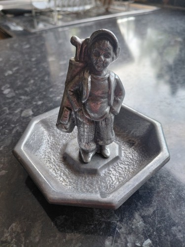 Old aluminium golfer figurine - old,
