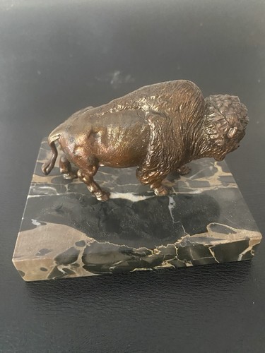 Vintage bronze bison figure - vintage, on