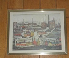 LS Lowry framed  print  "Industrial Landscape"   38x29 cm "Prints for Pleasure"